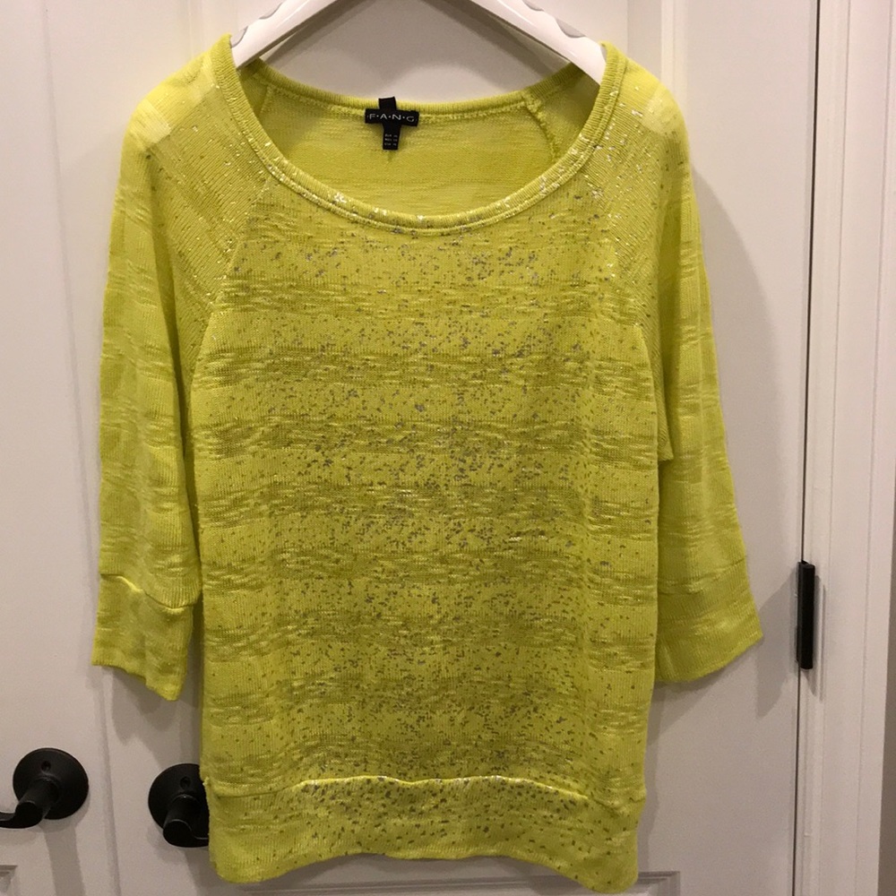 XL light weight lime w/ silver shimmer 3/4 sleeve